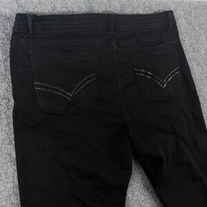 P D & C Mens 44X30 Black Slim Fit Stretch Denim Jeans